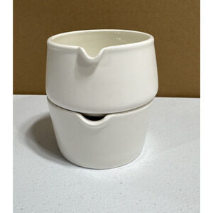 Starbucks Sugar and Creamer Set Stackable White Ceramic 6fl oz/180ml Farmhouse